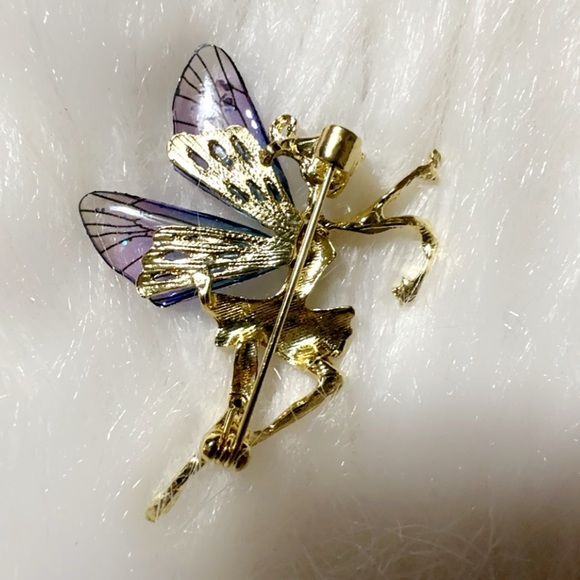 New Butterfly Fairy Brooch Zircon Brooch, Dancing Girl With Wings Clothing Pins - Picture 5 of 5